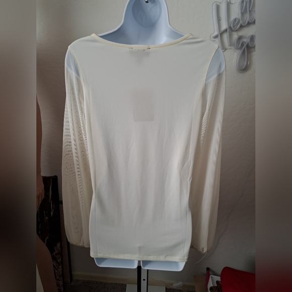 ANTTHONY Original Creme Blouse with Long Bishop Sleeves Size XL NWOT - Picture 2 of 7